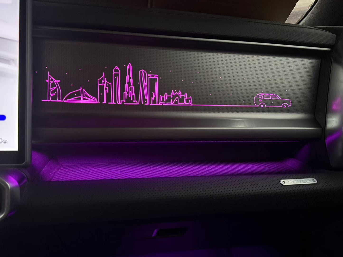 Jetour T2 side ambient light panel Dubai Edition