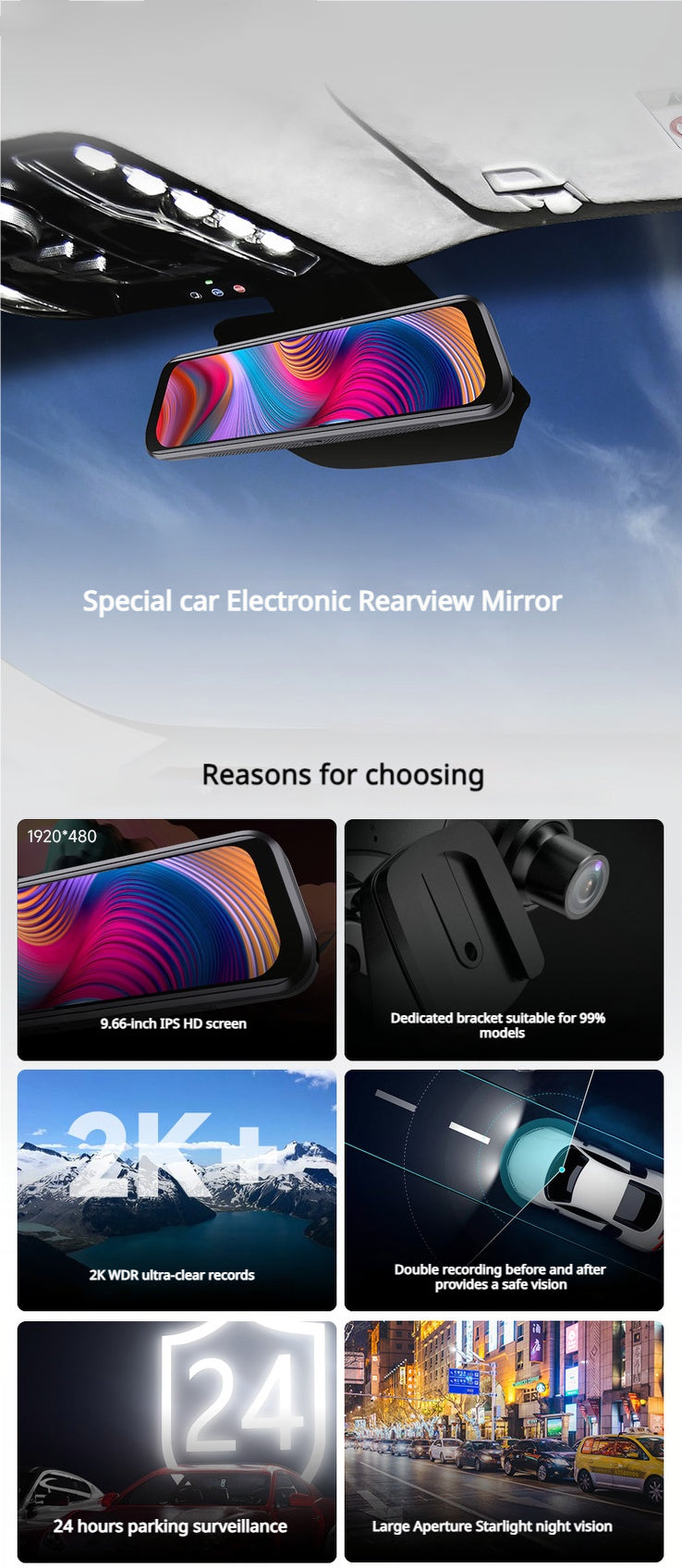 Dash cam mirror customized for JETOUR T2